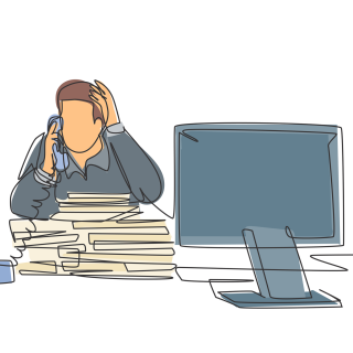 Grafik mit Arbeitnehmer am Arbeitsplatz